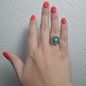 GEMSTUDIO silver chrysoprase ring